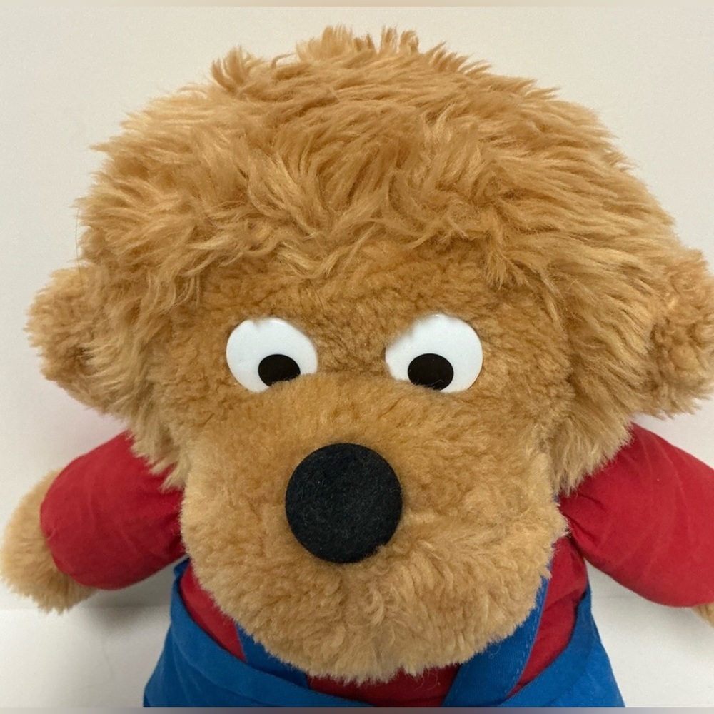 BERENSTAIN BEARS- BROTHER BEAR with Red Shirt and Blue Overalls- Vintage - Picture 2 of 13
